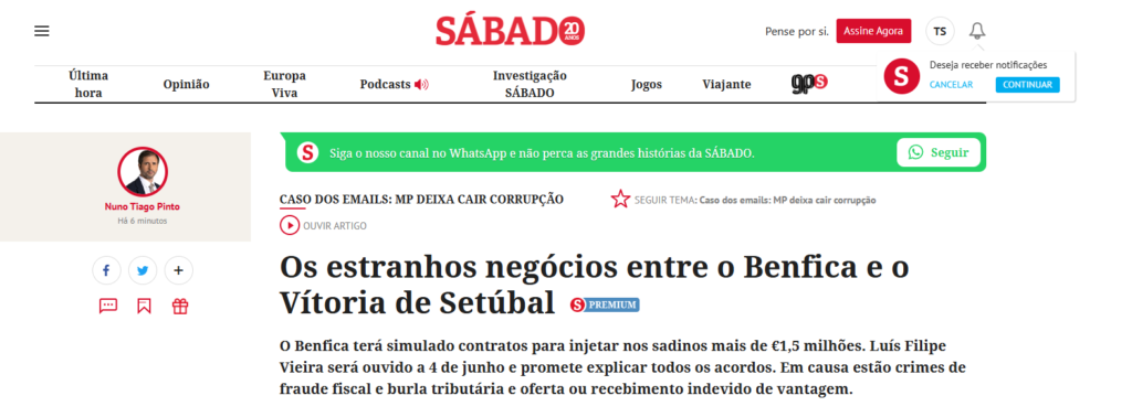 Os estranhos negócios entre o Benfica e o Vitória de Setúbal