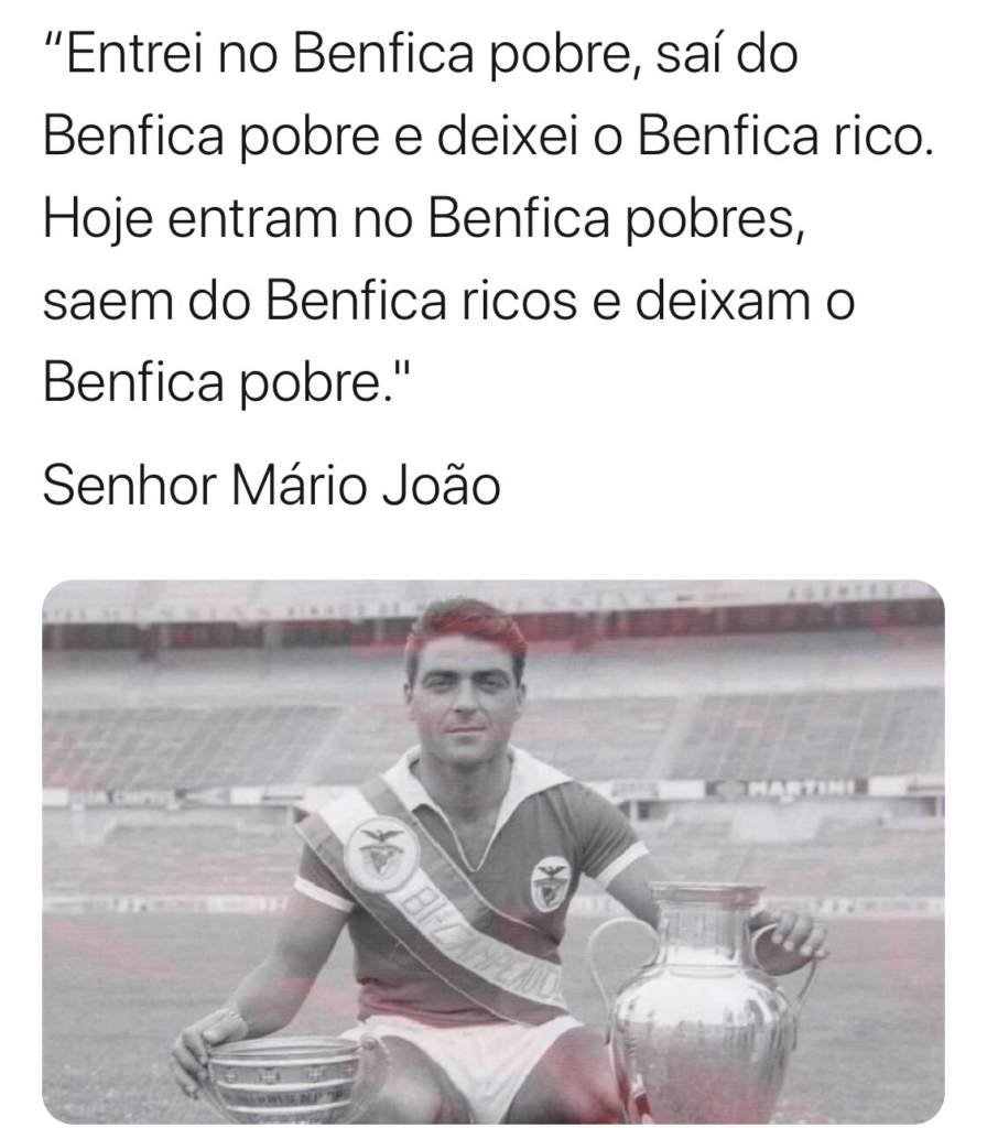 "Entrei no Benfica pobre"